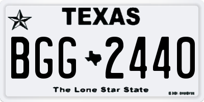 TX license plate BGG2440