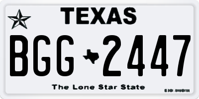 TX license plate BGG2447