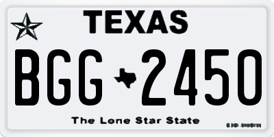 TX license plate BGG2450
