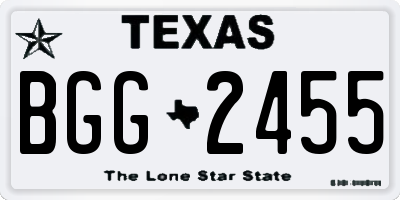 TX license plate BGG2455