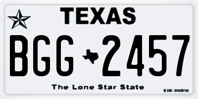 TX license plate BGG2457