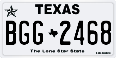 TX license plate BGG2468