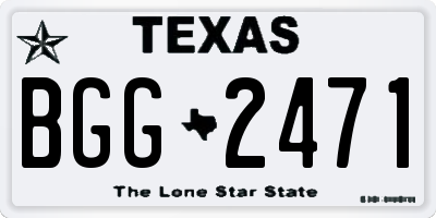 TX license plate BGG2471
