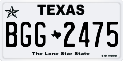 TX license plate BGG2475