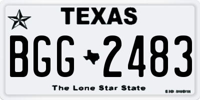 TX license plate BGG2483