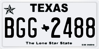 TX license plate BGG2488