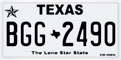 TX license plate BGG2490