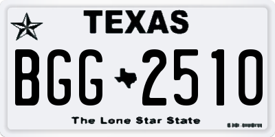TX license plate BGG2510