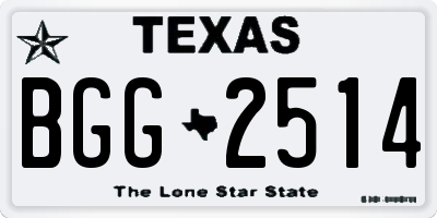 TX license plate BGG2514