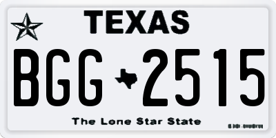 TX license plate BGG2515