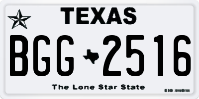 TX license plate BGG2516