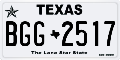 TX license plate BGG2517