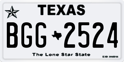 TX license plate BGG2524