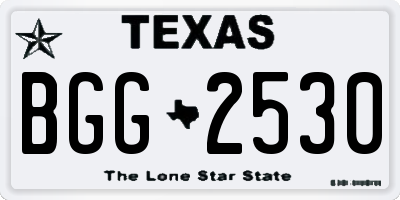 TX license plate BGG2530