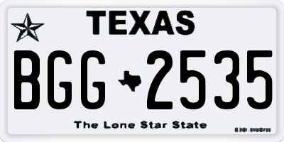 TX license plate BGG2535