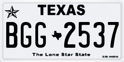 TX license plate BGG2537