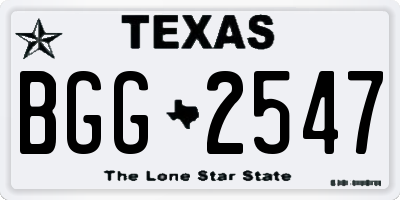 TX license plate BGG2547