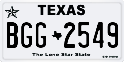 TX license plate BGG2549