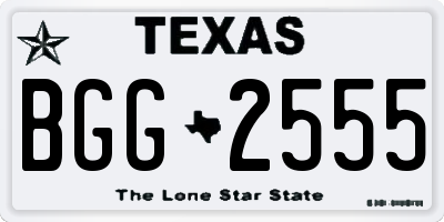 TX license plate BGG2555