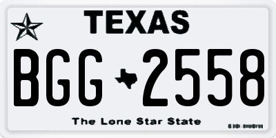 TX license plate BGG2558