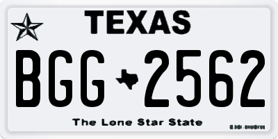 TX license plate BGG2562