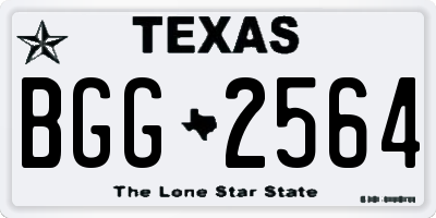 TX license plate BGG2564