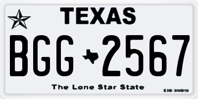 TX license plate BGG2567