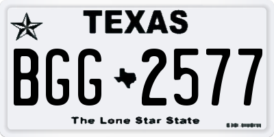TX license plate BGG2577