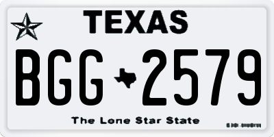 TX license plate BGG2579