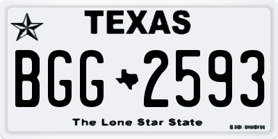 TX license plate BGG2593