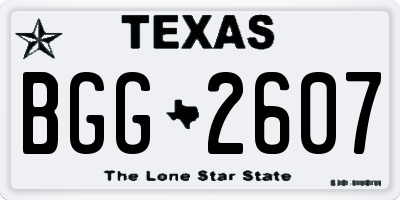 TX license plate BGG2607