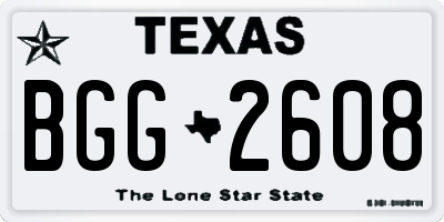 TX license plate BGG2608