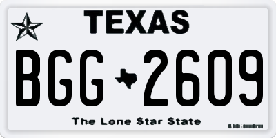 TX license plate BGG2609