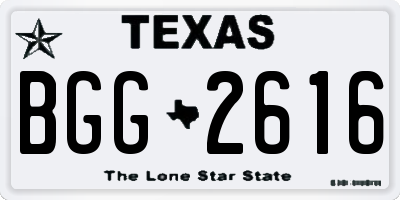 TX license plate BGG2616