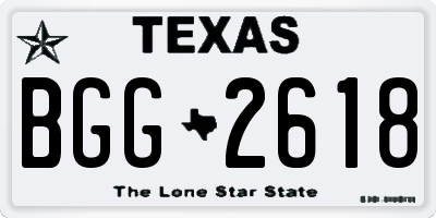 TX license plate BGG2618