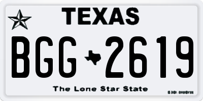 TX license plate BGG2619