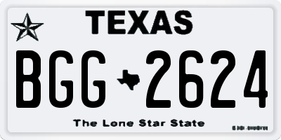 TX license plate BGG2624