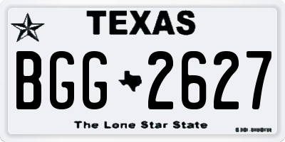 TX license plate BGG2627