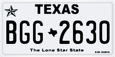 TX license plate BGG2630