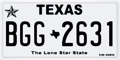 TX license plate BGG2631