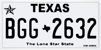 TX license plate BGG2632