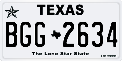 TX license plate BGG2634
