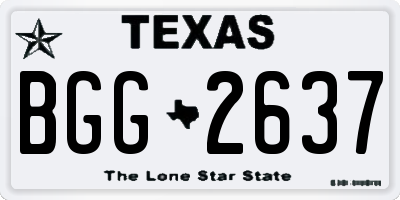 TX license plate BGG2637