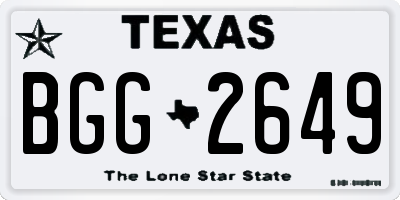 TX license plate BGG2649