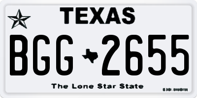 TX license plate BGG2655