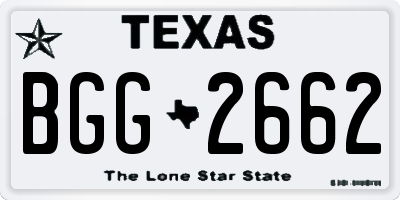 TX license plate BGG2662