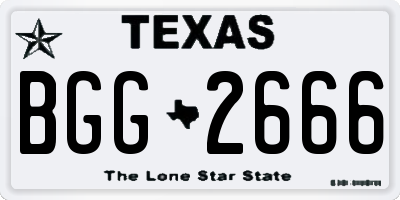 TX license plate BGG2666