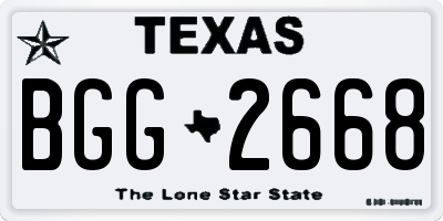 TX license plate BGG2668