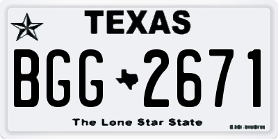 TX license plate BGG2671