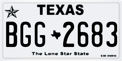 TX license plate BGG2683